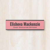 ピンクオフィスドア名プレート記号 サインプレート (正面)