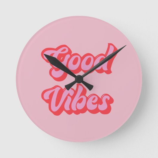 ピンクオフィス ラウンド壁時計 (正面)