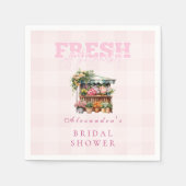 ピンクオフザマーケットブライダルシャワー スタンダードカクテルナプキン (正面)