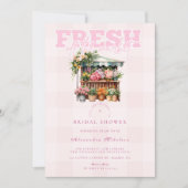 ピンクオフザマーケットブライダルシャワー 招待状 (正面)