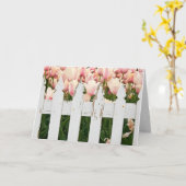 ピンクオランダチューリップガーデン カード (黄色い花)