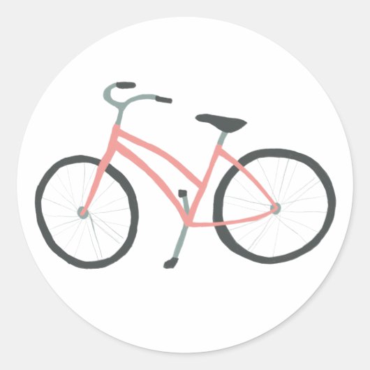 ピンクオランダ自転車 ラウンドシール (正面)