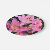 ピンクオリエンタルリリーフローラ ペーパープレート (アングル)