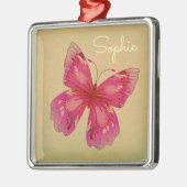 ピンクオリエンタルヴィンテージバタフライの芸術名 メタルオーナメント (左)