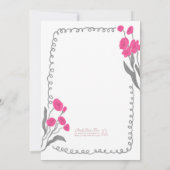 ピンクオレンお洒落ジハンド絵を描ブライダルシャワー 招待状 (裏面)