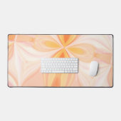 ピンクオレンコンテンポラリージモダンカラフル抽象芸術 デスクマット (キーボード&マウス)