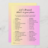 ピンクオレンジあなたの電話ブランチのパーティーゲームに何がある 招待状 (正面/裏面)