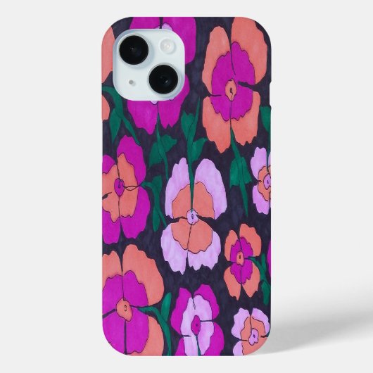 ピンクオレンジと黒iPhoneケース Case-Mate iPhoneケース (裏面)