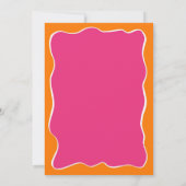 ピンクオレンジのイラストディスコボール 大人の誕生日 招待状 (裏面)