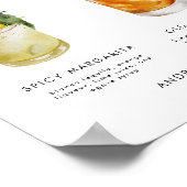 ピンクオレンジのシグネチャードリンクカクテルサイン ポスター (角)