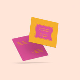 ピンクオレンジの名刺 スクエア名刺