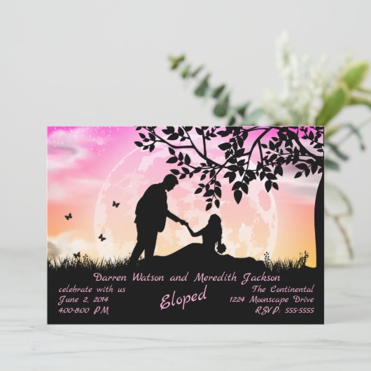 ピンクオレンジの月下ロマンティック逃避行 招待状 (スタンド正面)