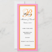 ピンクオレンジの結婚式メニューカーズ 招待状 (正面)