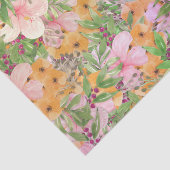 ピンクオレンジの花模様 薄葉紙 (詳細)