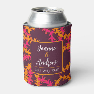 ピンクオレンジの花 ハワイ ビーチ ウェディング ファバー 缶クーラー
