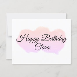 ピンクオレンジの雲 パステル ハッピー バースデー モダン ポストカード