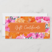 ピンクオレンジの鮮やかな夏の庭園 ギフト証明書 (正面)