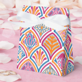 ピンクオレンジイエローティール（緑がかった色）装飾ファ結婚ン フェイバーボックス