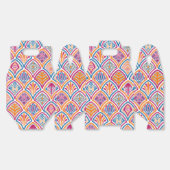 ピンクオレンジイエローティール（緑がかった色）装飾ファ結婚ン フェイバーボックス (見開き)