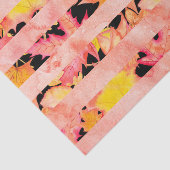 ピンクオレンジイエロー秋秋ストライプ葉 薄葉紙 (詳細)