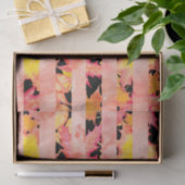 ピンクオレンジイエロー秋秋ストライプ葉 薄葉紙 (ギフト)