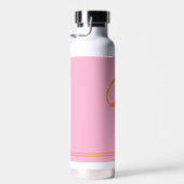ピンクオレンジイニシャルモダンモノグラム ウォーターボトル (右面)