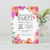 ピンクオレンジウォーターカラーガーデンバチェロレッテ 招待状 (スタンド正面)