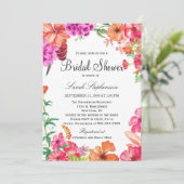 ピンクオレンジウォーターカラーガーデンブライダルシャワー招待状 招待状 (スタンド正面)