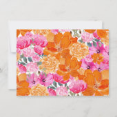 ピンクオレンジウォーターカラーフローラ名前をカスタムする開花 ノートカード (裏面)