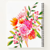 ピンクオレンジカスタムフローラブライダルシャワーレシピ ノートブック (裏面)