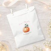 ピンクオレンジカボチャ赤ちゃんシャワーキャンディのお願いバッグ フェイバーバッグ (クリップ留めされた状態)