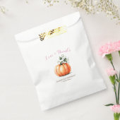 ピンクオレンジカボチャ赤ちゃんシャワーキャンディのお願いバッグ フェイバーバッグ (封をした状態)