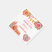 ピンクオレンジカラフルフローラフェスタ1日 スタンダードカクテルナプキン (角)