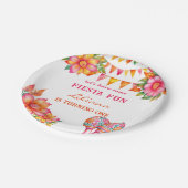 ピンクオレンジカラフルフローラフェスタ1日 ペーパープレート (アングル)