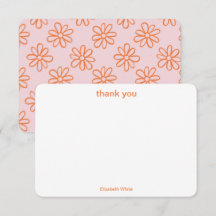 ピンクオレンジキュートガーリーレトロミニマルトレンディー 