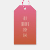 ピンクオレンジグラデーショカスタムン文字ギフトラベル ギフトタグ (裏面)