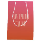 ピンクオレンジグラデーショカスタムン文字抱き枕 ミディアムペーパーバッグ (裏面)