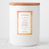 ピンクオレンジグリッターホワイトプロダクトラベルダイヤモンド フードラベル (正面)