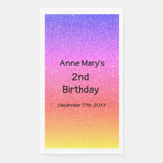 ピンクオレンジグリッター2歳カスタム誕生日 (正面)