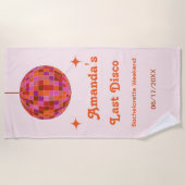 ピンクオレンジグルービー最後のディスコバチェロレッテ週末 ビーチタオル (正面)