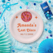 ピンクオレンジグルーヴィラストディスコバチェロレッテ ペーパープレート (パーティー)