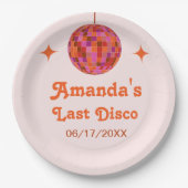 ピンクオレンジグルーヴィラストディスコバチェロレッテ ペーパープレート (正面)