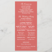 ピンクオレンジコーラルリーフシーホース結婚式 プログラム (裏面)