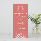ピンクオレンジコーラルリーフシーホース結婚式 プログラム (スタンド正面)