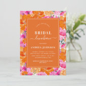 ピンクオレンジサマー鮮やかガーデンブライダルランチョン 招待状 (スタンド正面)