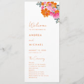 ピンクオレンジサマー鮮やかフローラ結婚開花 プログラム (正面)