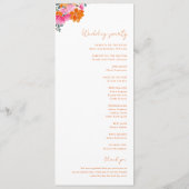 ピンクオレンジサマー鮮やかフローラ結婚開花 プログラム (裏面)