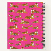 ピンクオレンジジャングルサファリタイガーかわいい ノートブック (裏面)