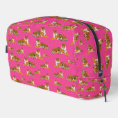 ピンクオレンジジャングルタイガーアニマルパターンスクール ドップキット (右コーナー)