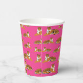 ピンクオレンジジャングルタイガーアニマルパターン 紙コップ (右)